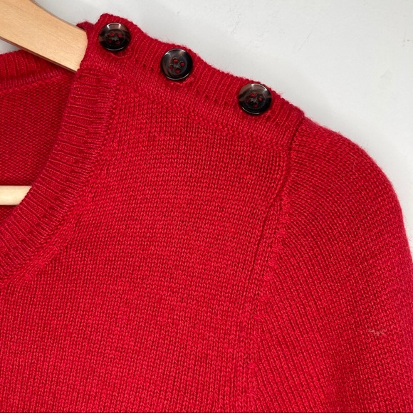Gap luxe sweater button shoulder red medium - Picture 2 of 5